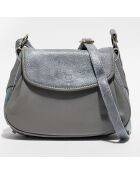 Sac bandoulière en Cuir Ruby Xs New Glit bleu gris - 34x25x9 cm