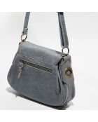 Sac bandoulière en Cuir Ruby Xs New Glit bleu gris - 34x25x9 cm