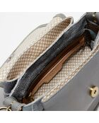 Sac bandoulière en Cuir Ruby Xs New Glit bleu gris - 34x25x9 cm