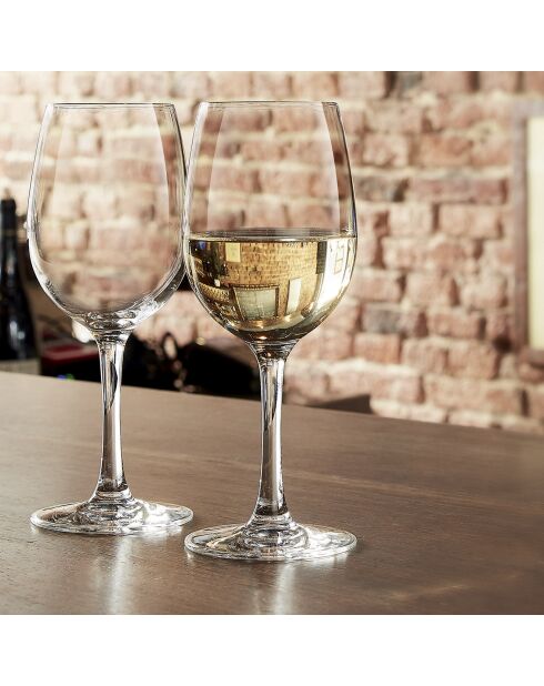 6 Verres à pied Cabernet Tulipe transparents - 25cl