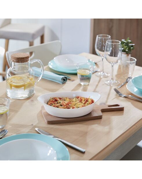 2 Plats de cuisson Smart Cuisine Carine blancs - 15.8x25x5.8 cm