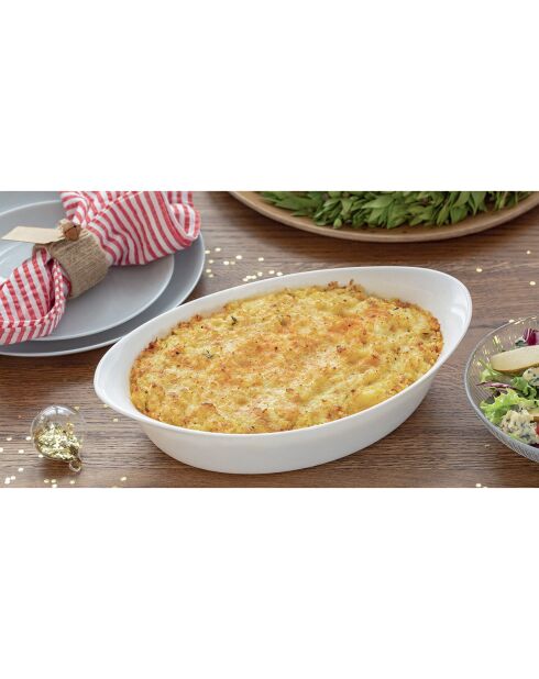 2 Plats de cuisson Smart Cuisine Carine blancs - 15.8x25x5.8 cm