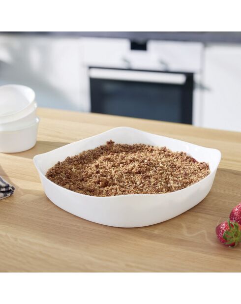 2 Plats de cuisson Smart Cuisine Carine blanches - 22.9x22.9x5 cm