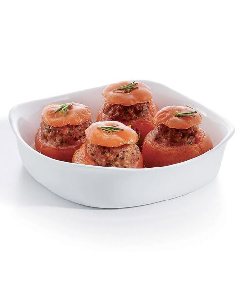 2 Plats de cuisson Smart Cuisine Carine blanches - 22.9x22.9x5 cm