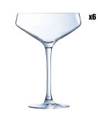 6 transparante champagne- en cocktailglazen -30cl