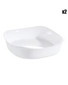 2 Plats de cuisson Smart Cuisine Carine blanches - 22.9x22.9x5 cm