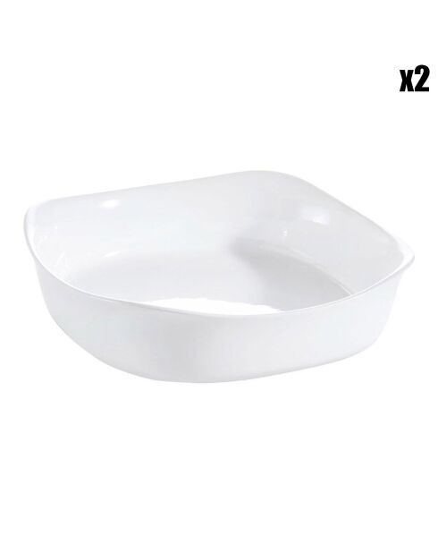 2 Plats de cuisson Smart Cuisine Carine blanches - 22.9x22.9x5 cm