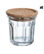6 Pots Storing Box Cork transparents - 18cl