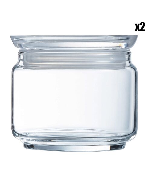 2 durchsichtige Pure Jar Glasbehälter - 50cl