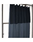 Rideau ajustable + 8 anneaux pince Gaze de coton Gaïa Minuit bleu foncé