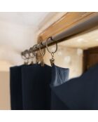 Rideau ajustable + 8 anneaux pince Gaze de coton Gaïa Minuit bleu foncé