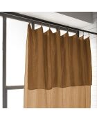 Rideau ajustable + 8 anneaux pince Gaze de coton Gaïa Camel marron