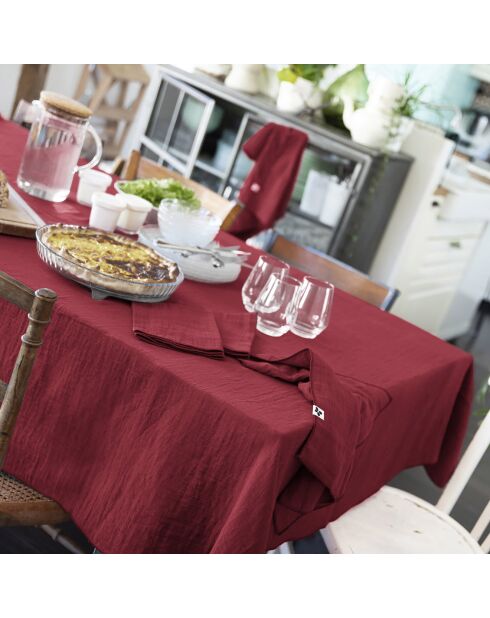 Nappe rectangle Gaïa Lie de vin bordeaux