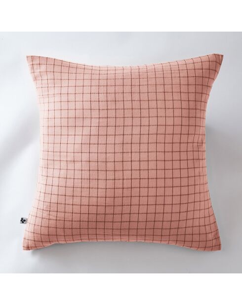 Taie d'oreiller Gaze de coton Gaïa Mix Rose pêche rose