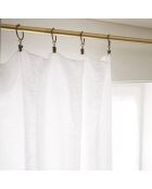 Rideau ajustable + 8 anneaux pince Lin lavé Soline Craie blanc