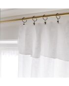Rideau ajustable + 8 anneaux pince Lin lavé Soline Craie blanc