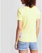 T-Shirt Rose côtelé jaune