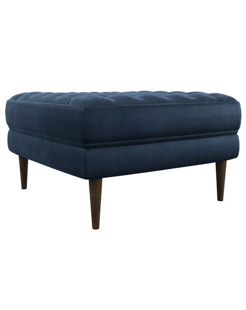 Pouf Velours Jakob bleu nuit - 60x60x45 cm