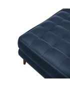 Pouf Velours Jakob bleu nuit - 60x60x45 cm