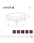 Pouf Velours Jakob jaune moutarde - 60x60x45 cm