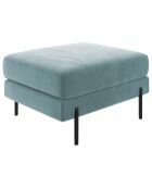 Pouf Velours Justin bleu- 70x50x78 cm