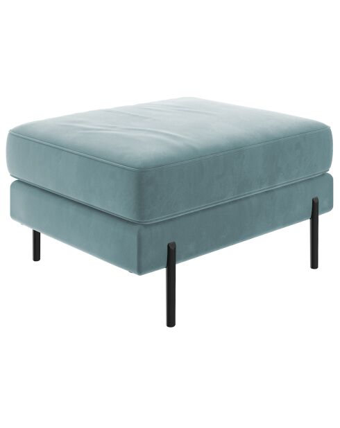 Pouf Velours Justin bleu- 70x50x78 cm