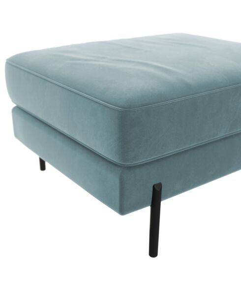 Pouf Velours Justin bleu- 70x50x78 cm