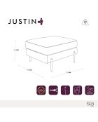 Pouf Velours Justin bleu- 70x50x78 cm