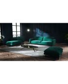 Pouf Velours Isak vert foret - 90x70x44 cm