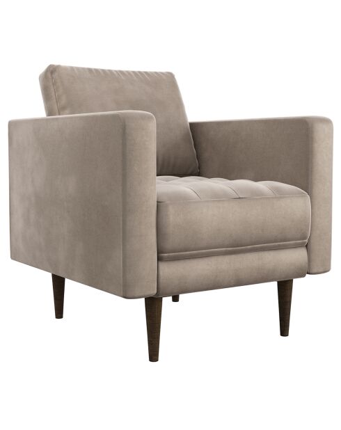 Fauteuil Velours Jakob beige - 84x85x77 cm