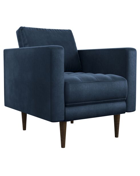 Fauteuil Velours Jakob bleu nuit - 84x85x77 cm