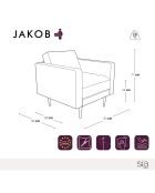 Fauteuil Velours Jakob bleu nuit - 84x85x77 cm