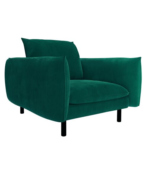 Fauteuil Velours Isak vert foret - 80x92x85 cm