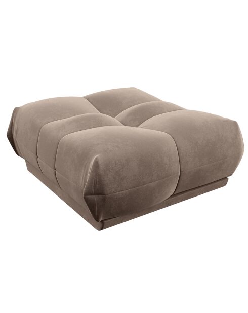 Pouf Velours Cozy beige taupe - 90x105x46 cm