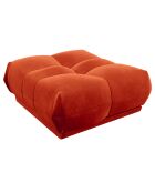 Pouf Velours Cozy orange rétro - 90x105x46 cm