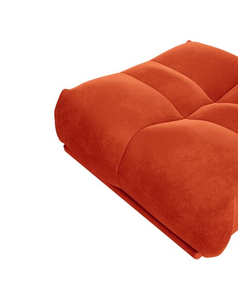 Acogedor puf retro de terciopelo naranja - 90x105x46 cm