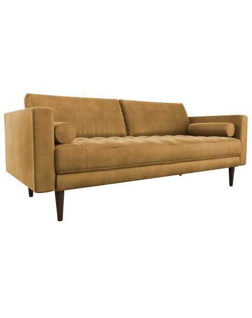 Jakob 2-zitsbank fluwelen mosterdgeel - 159x85x77 cm