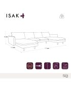 Canapé Velours grand U Panoramique Isak vert foret - 315x92/160x85 cm