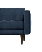 Canapé Velours grand angle gauche Jakob bleu nuit - 307x85/ 160x77 cm