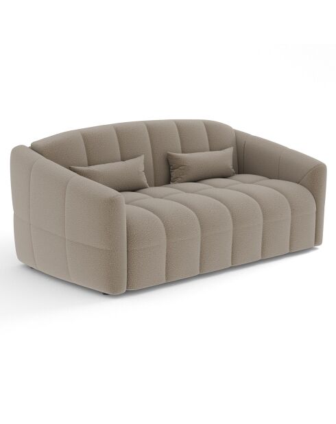 Express Bouclette Ausziehsofa Nora Matratze Taupe — 225x108x88 cm