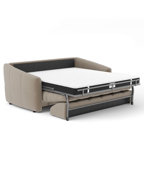 Express Bouclette Ausziehsofa Nora Matratze Taupe — 225x108x88 cm