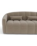 Canapé Bouclette Convertible Express Matelas  Nora taupe - 225x108x88 cm