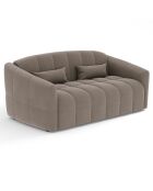 Canapé tissu Tramé Convertible Express Matelas  Nora taupe - 225x108x88 cm