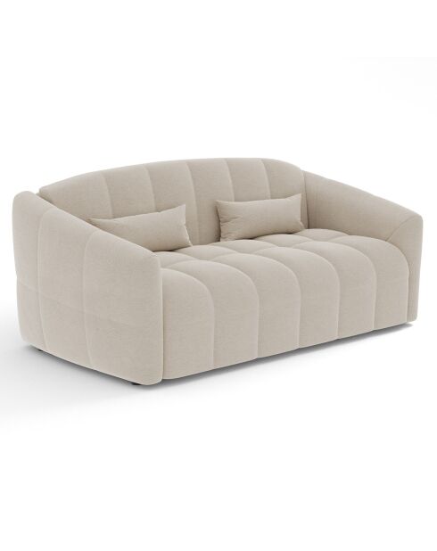 Divano convertibile in tessuto Trame express Nora color crema - 225x108x88 cm