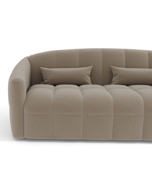 Express Bouclette Ausziehsofa Nora Matratze Taupe — 205 x 108 x 88 cm