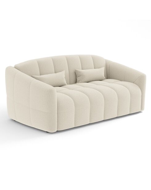 Divano Bouclette Materasso Express convertibile Nora crema - 205x108x88 cm