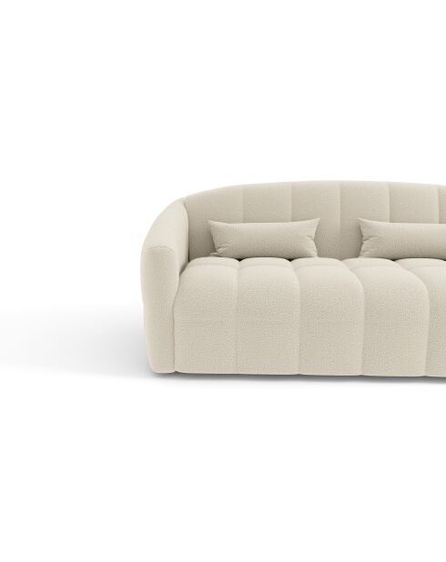 Divano Bouclette Materasso Express convertibile Nora crema - 205x108x88 cm