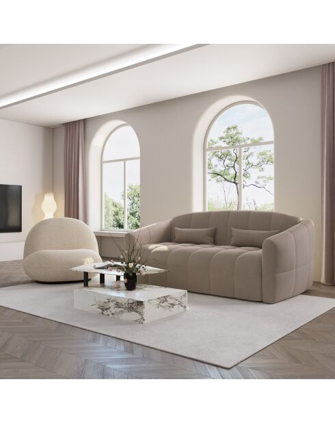 Expresso-Matratze Nora aus Stoff von Trame, 205 x 108 x 88 cm, taupefarben