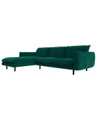 Canapé Velours d'angle gauche Isak vert foret - 235x92/160x85 cm