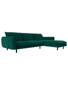 Canapé Velours d'angle droit Isak vert foret - 235x92/160x85 cm